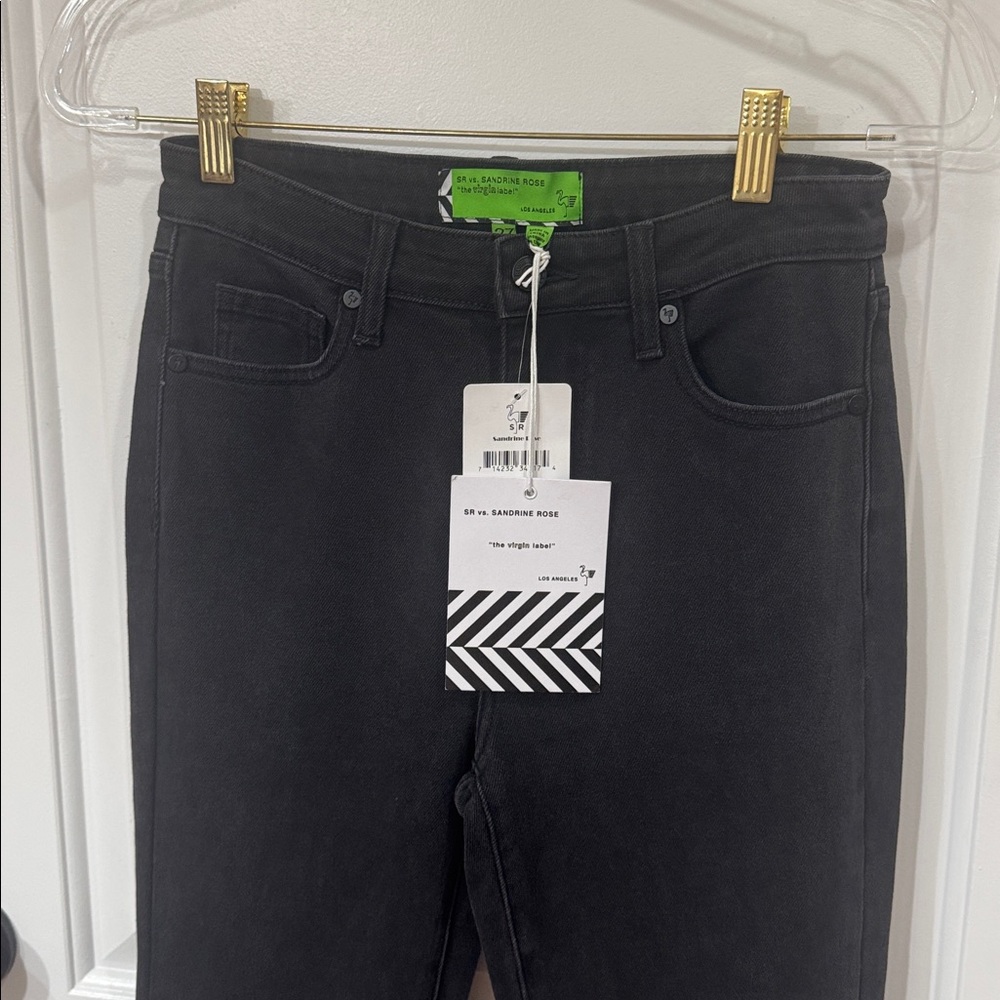 *NEW* SANDRINE ROSE BLACK RETRO SUPER FLARE JEAN 27 - Picture 4 of 9